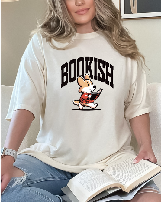Bookish Tee – Corgi Edition (Ivory)