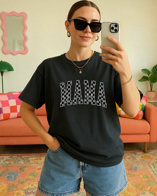 MAMA Checkered Black Shirt