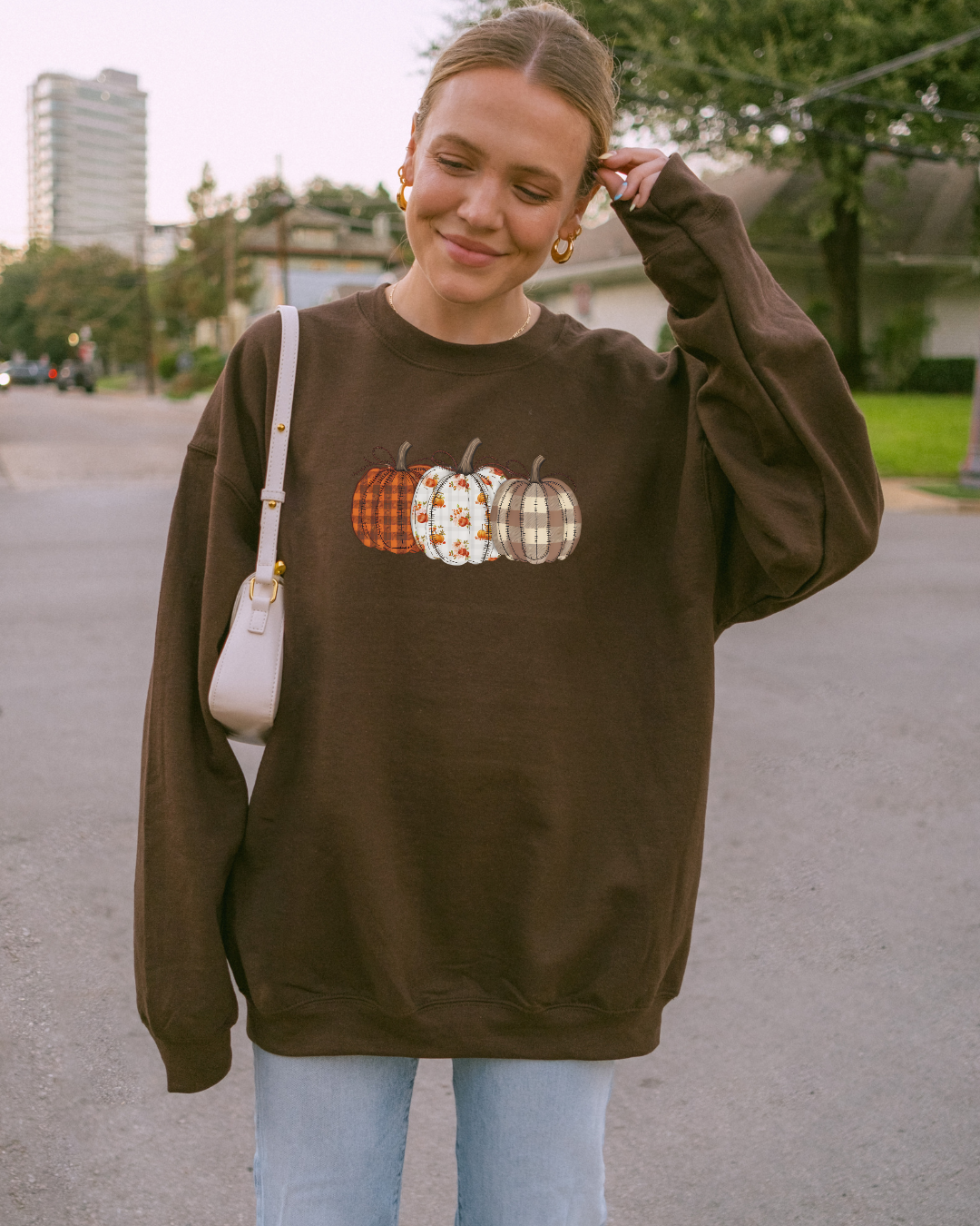 Pumpkin Plaid Crew