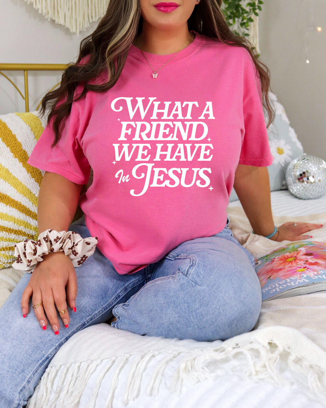 What a Friend We Have in Jesus Tee (Pink)