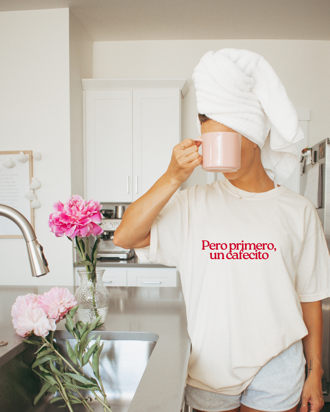 Pero Primero, Un Cafecito White Tee