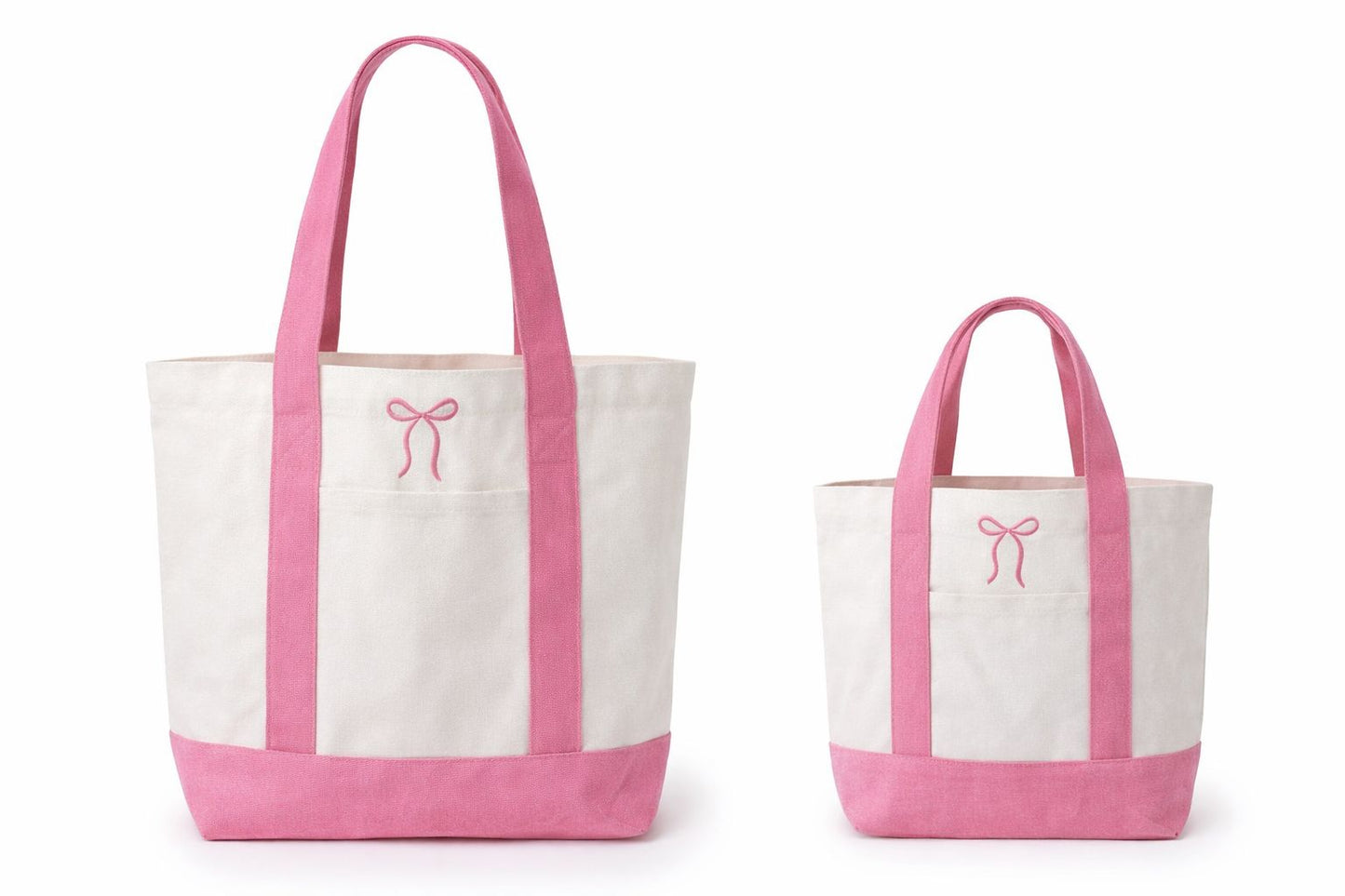 Pink Bow Canvas Tote | Mom & Mini Matching Tote Bag