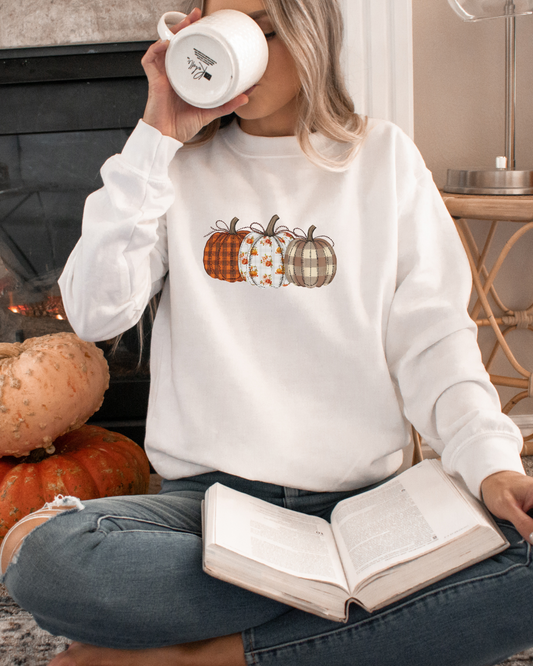 Pumpkin Plaid Crew