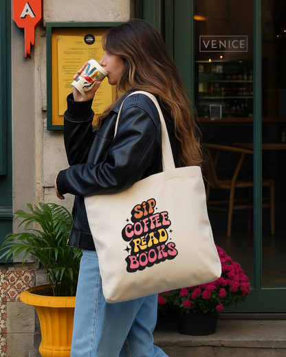 Sip Coffee, Read Books Tote