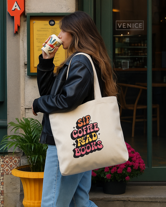 Sip Coffee, Read Books Tote